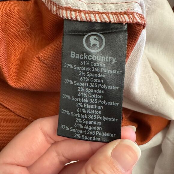 Backcountry Women’s Pants Rust Orange Straight Leg Cotton Blend Size 12 - Picture 3 of 9